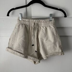 TALENTLESS High Waist Cream Shorts
